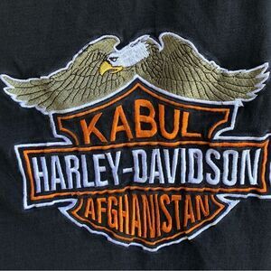 Harley Davidson rare Kabul Afghanistan embroidered graphic t men’s Sz L